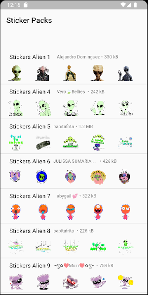 Stickers de Aliens Screenshot 2