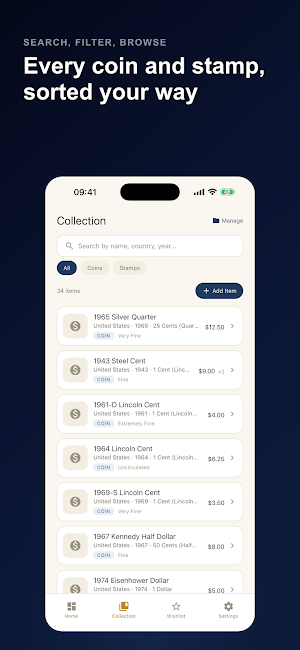 Stamp & Coin Collection Screenshot 1