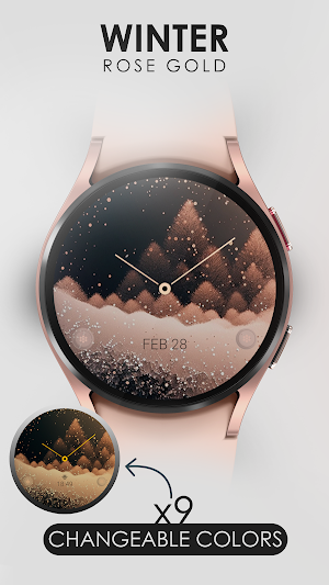 Winter Rose Gold watch face Screenshot 2