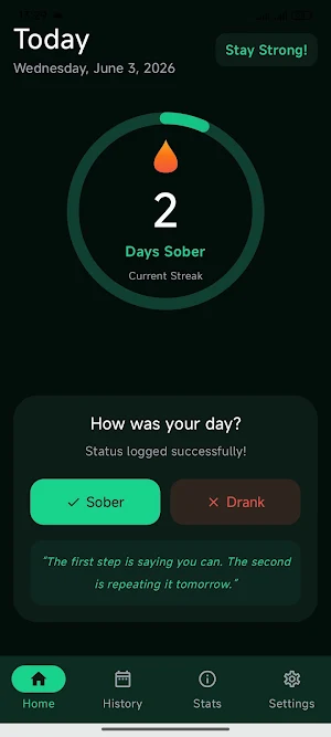Quit Alcohol: Sober Tracker Screenshot 0