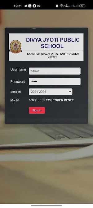 DIVYA JYOTI SCHOOL ADMIN APP Screenshot 1