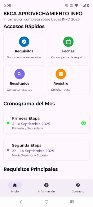 APP Beca Aprovechamiento info Screenshot 1