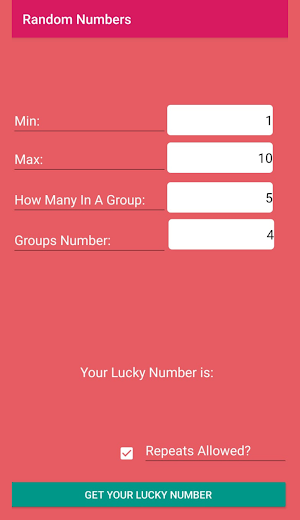 Random Number Generator - App Screenshot 3