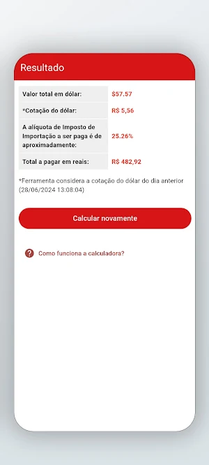 ImportCalc - Taxa da Blusinha Screenshot 3