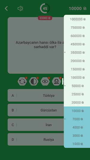 Milyonçu -Azərbaycan Coğrafiyası, Sual Cavab Oyunu Screenshot 3