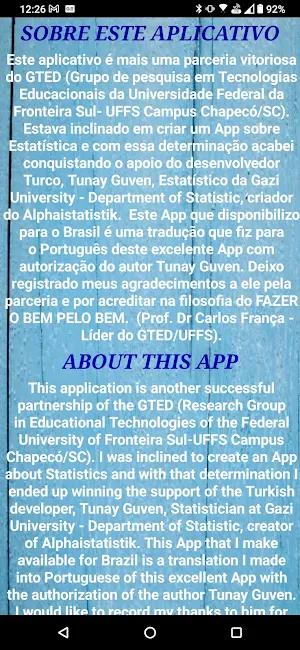 Estatística GTED – UFFS Screenshot 3