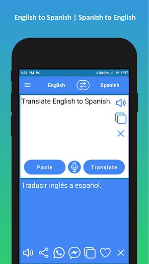 English to Spanish Translator app - Free Screenshot 1