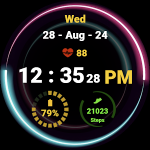 Neon Green Pink Watch Face Screenshot 1