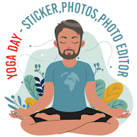 Yoga day sticker - 2023