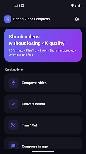 Boring Video Compress Screenshot 0