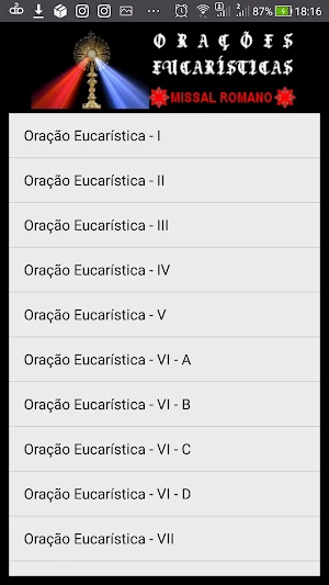 Orações Eucarísticas em Português Screenshot 1