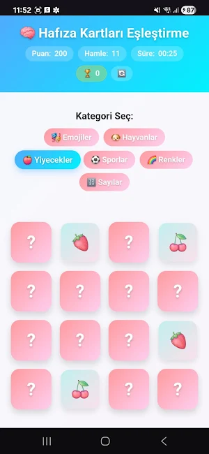Hafıza Kartları Eşleştirme Screenshot 2