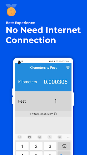 Kilometers to Feet Converter Screenshot 1