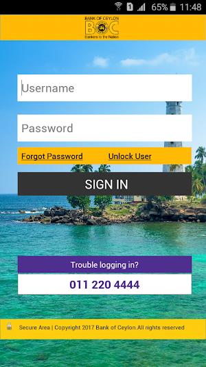 Bank of Ceylon Mobile Banking Screenshot 1