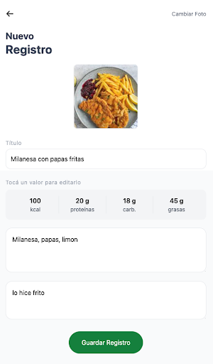 Comidex - Registro Alimenticio Screenshot 1