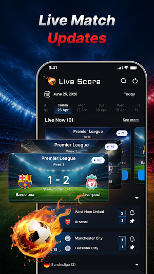 Football Scores, Fixtures Live Screenshot 0