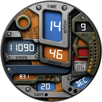 Steel Gear Digital Watch Face