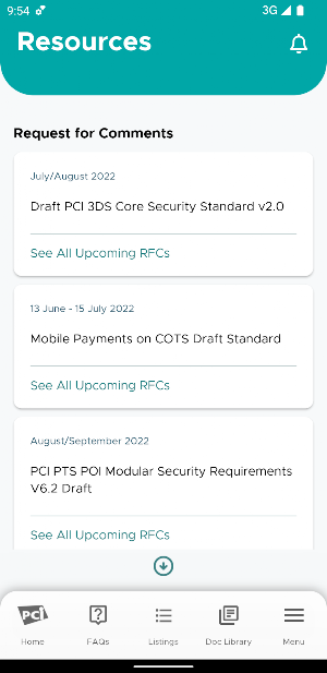 PCI SSC Community App Screenshot 2