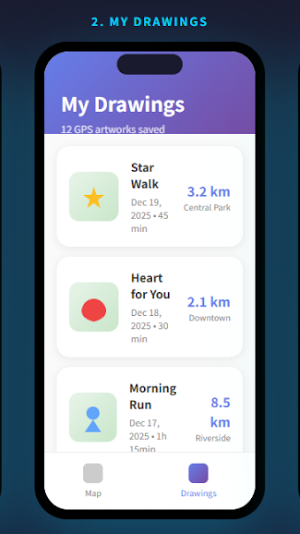 WalkDraw - GPS Art & Drawing Screenshot 1