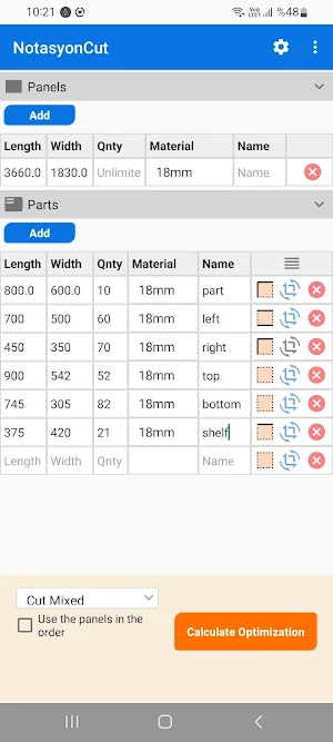 NotasyonCut Cutting Optimizer Screenshot 0