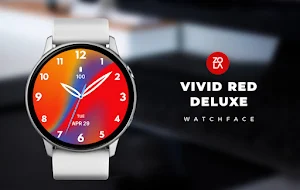 Vivid Red Deluxe Watch Face Screenshot 0