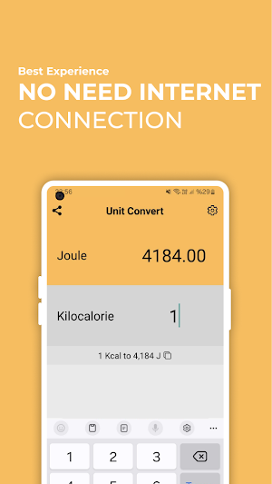 Joule to Kilocalorie Converter Screenshot 1