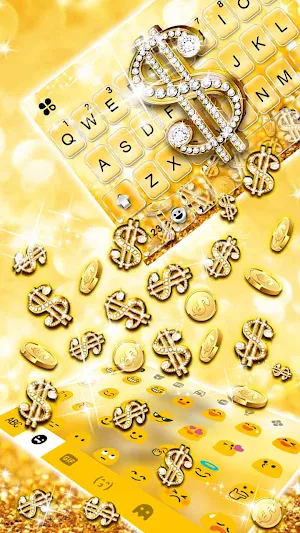 Golden Dollar Gravity Keyboard Background Screenshot 2