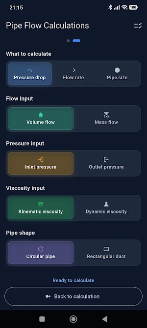 Pipe Flow Calc Screenshot 2