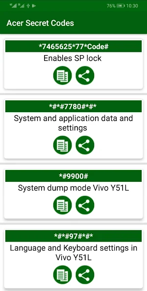 Secret Codes for Acer  Mobiles 2021 Screenshot 2