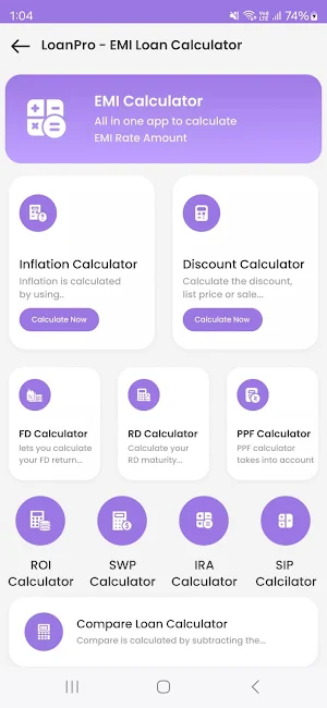 LoanPro - EMI Loan Calculator Screenshot 1