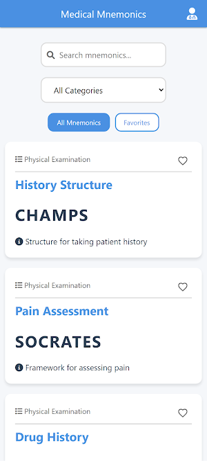 Medical Mnemonics Offline App Screenshot 0