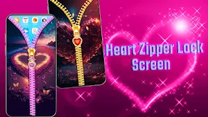 Heart zipper screen lock Screenshot 1