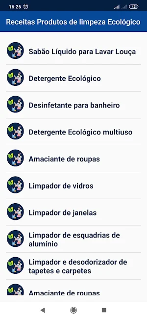 Receitas Produtos de Limpeza Ecológico Screenshot 1
