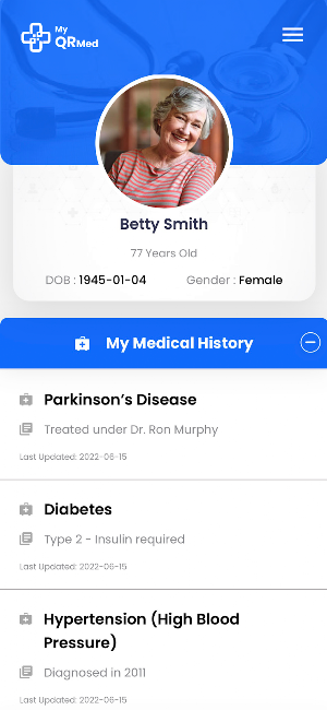 MyQRMed Screenshot 1