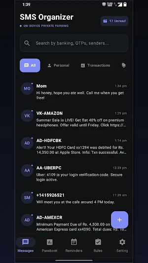 Aura SMS Organizer Screenshot 0