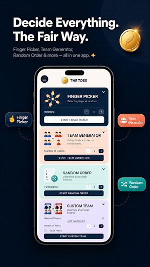 Finger Chooser: Coin Flip Toss Screenshot 1