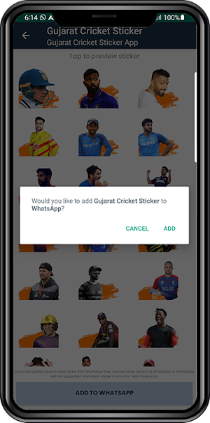 Gujarat Cricket Sticker Screenshot 3