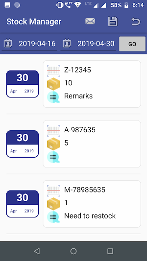 Stock Manager Using Barcode Scan Screenshot 2