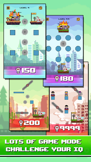 Rope Pixel Master: Rescue Hero Screenshot 1