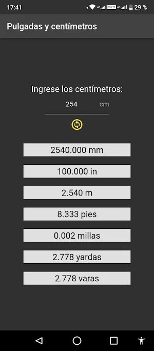 Pulgadas y Centímetros Screenshot 0