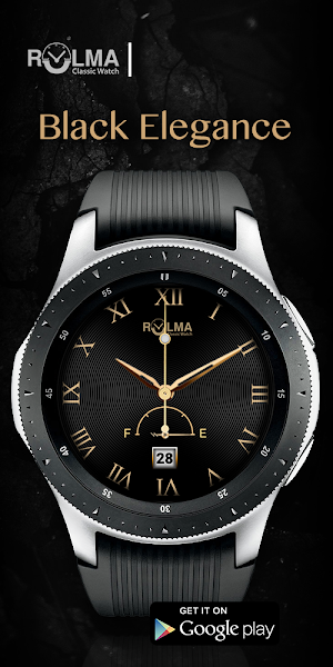 Rolma Black Elegance Watchface Screenshot 1