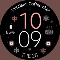Snowflakes pink watch face