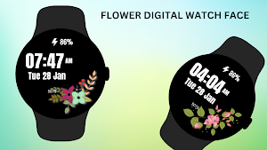 Flower Digital Face Watch Screenshot 1