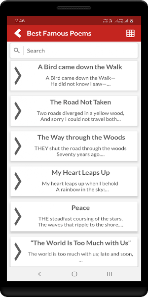 Best Famous Poems Screenshot 1