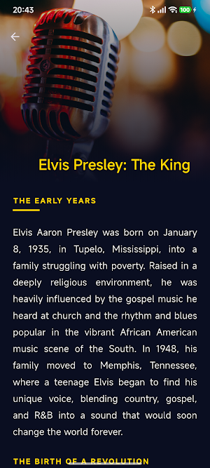 Fan App: Elvis Quotes & Quiz Screenshot 2