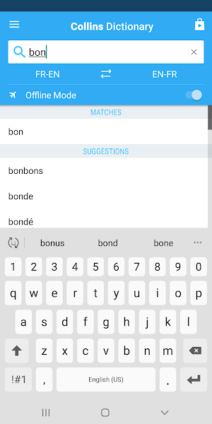 Collins English<>French Dictionary Screenshot 1
