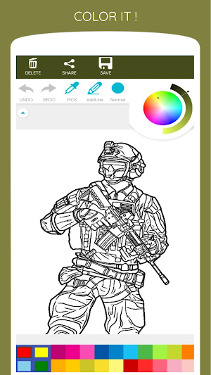 War Soldier Coloring Book Screenshot 2