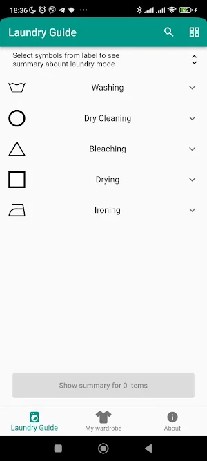 Laundry Guide: care symbols Screenshot 1