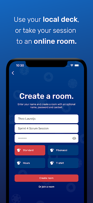 Scrum Poker Rooms. Screenshot 3
