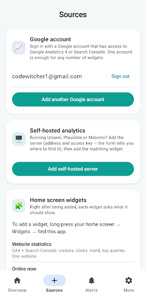 Analytics Widgets Screenshot 1